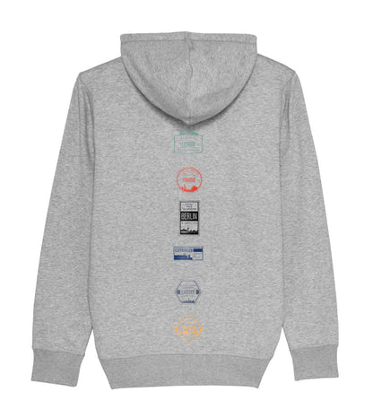 ZIPPED HOODIE - STAMPS DESIGN